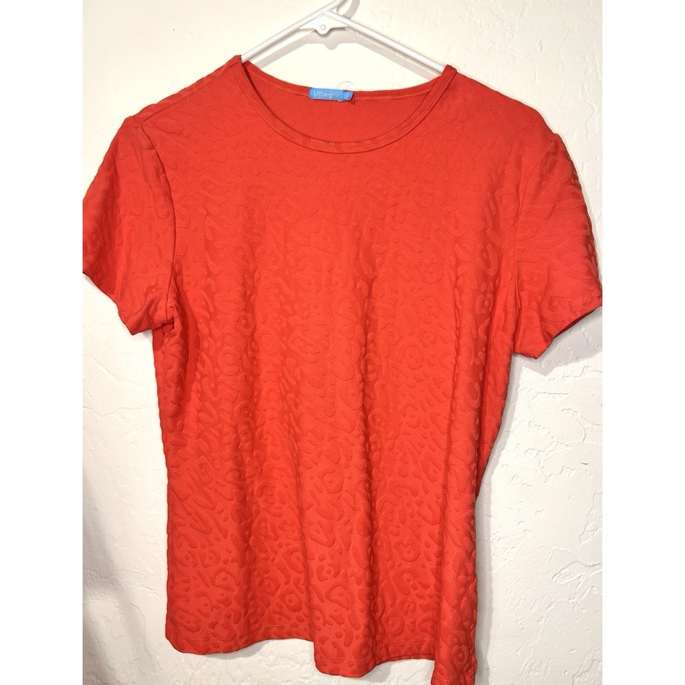 j mclaughlin‎ Cheetah Print Red Top Woman's Large Comfort Wear